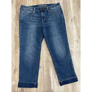 Gap Straight Crop Jeans Mid Rise Cuffed 3/4 Droite Women’s Sz 8/29R